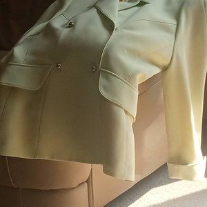 Mugler France pale green suit 42